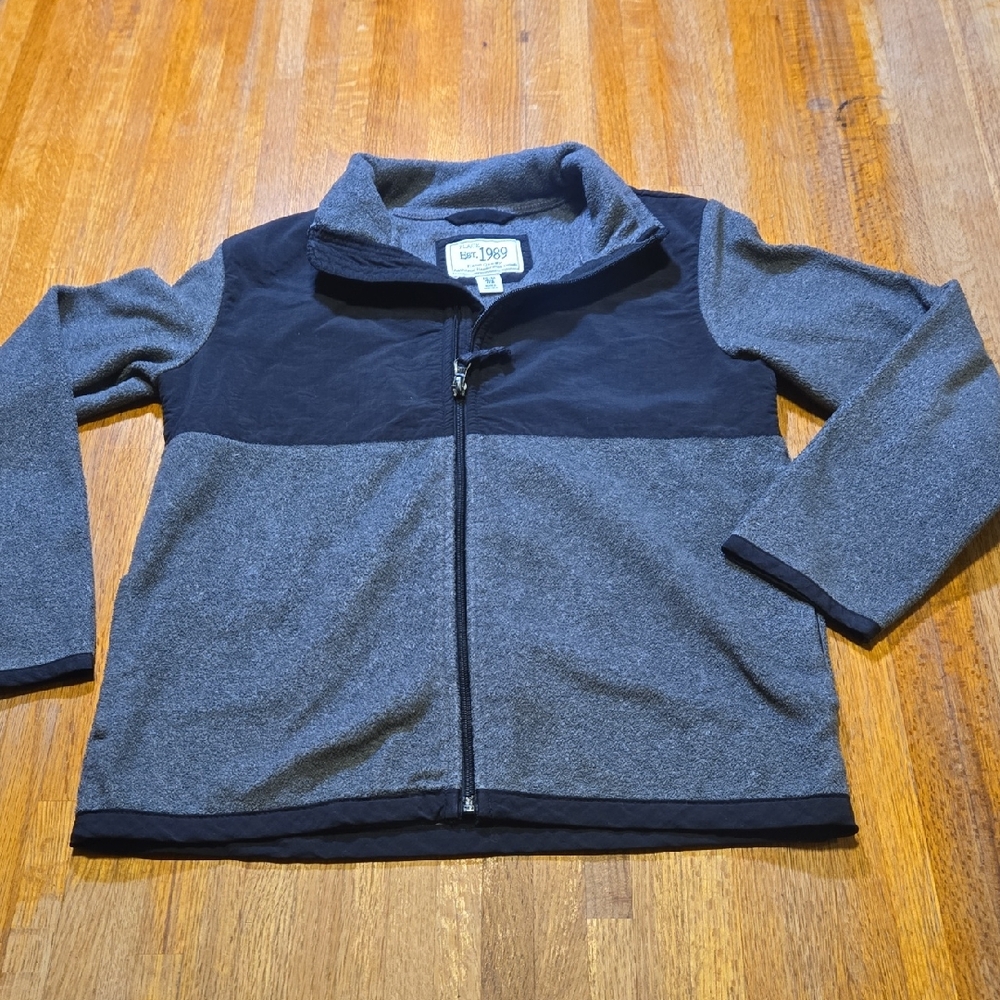 Place Est 1989 Boys Medium (7/8) Gray Black Full Zip Pocket Fleece Jacket